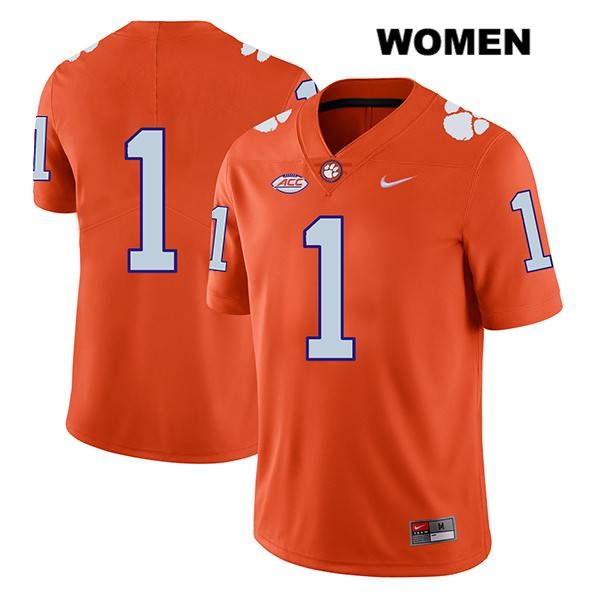 Women's Clemson Tigers #1 Derion Kendrick Stitched Orange Legend Authentic Nike No Name NCAA College Football Jersey HXN0546IU